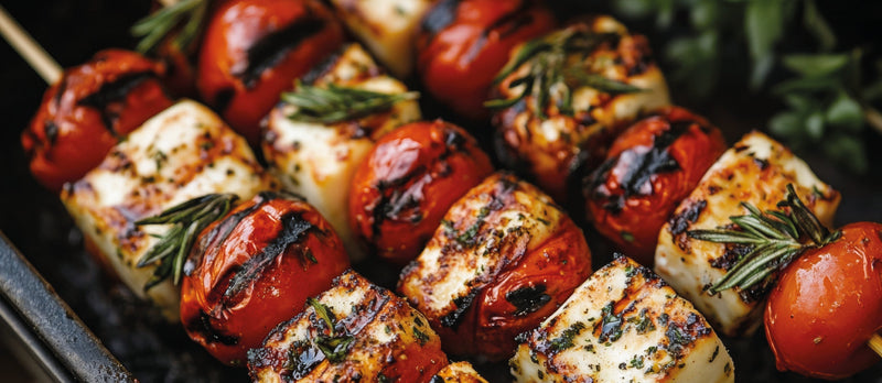 Hot Honey Halloumi Skewers