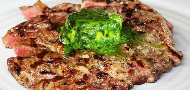 BBQ Ribeye with wild garlic butter