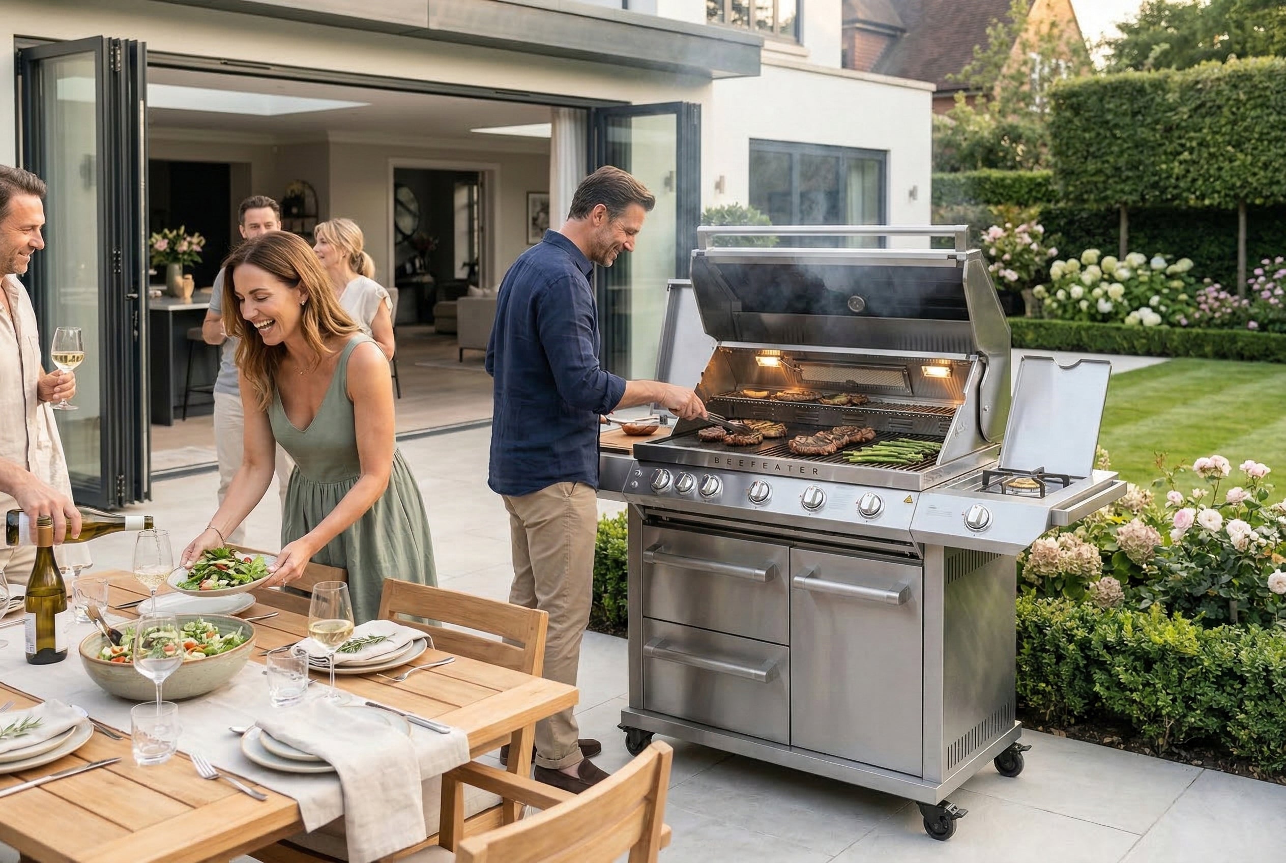 7000 Series Premium 5 Burner BBQ & Side Burner Trolley | BeefEater