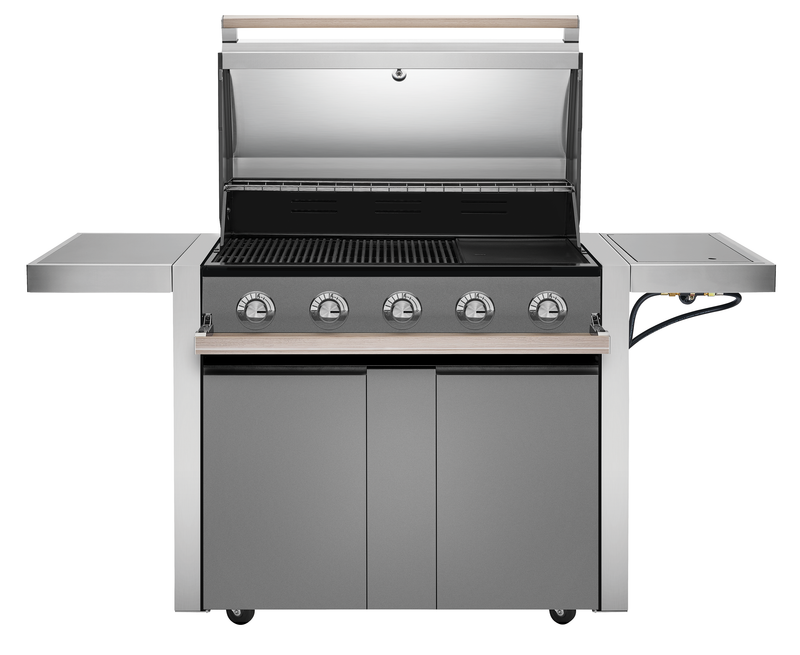 1500 Series - 5 Burner BBQ & Side Burner Trolley