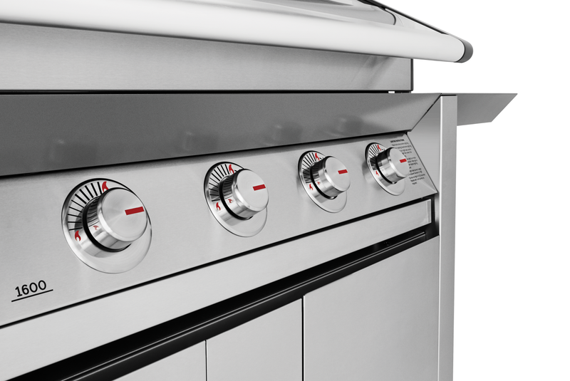 1600S Series - 5 Burner BBQ & Side Burner Trolley