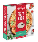 Pizza Pack (3 Piece Set) Round Pizza Stone, Stand & Pizza Cutter